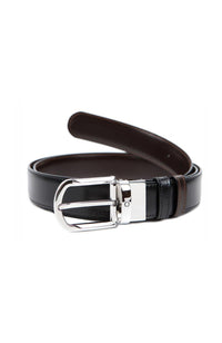 Montblanc Horseshoe buckle black/brown 30 mm reversible leather belt Palladium