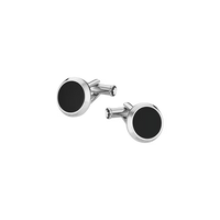 Montblanc Cufflinks, Stainless Steel, Black Onyx