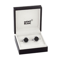 Montblanc Cufflinks, Stainless Steel, Black Onyx