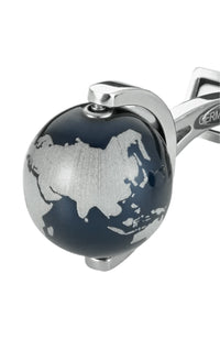 Montblanc Cufflinks steel alu globe blue