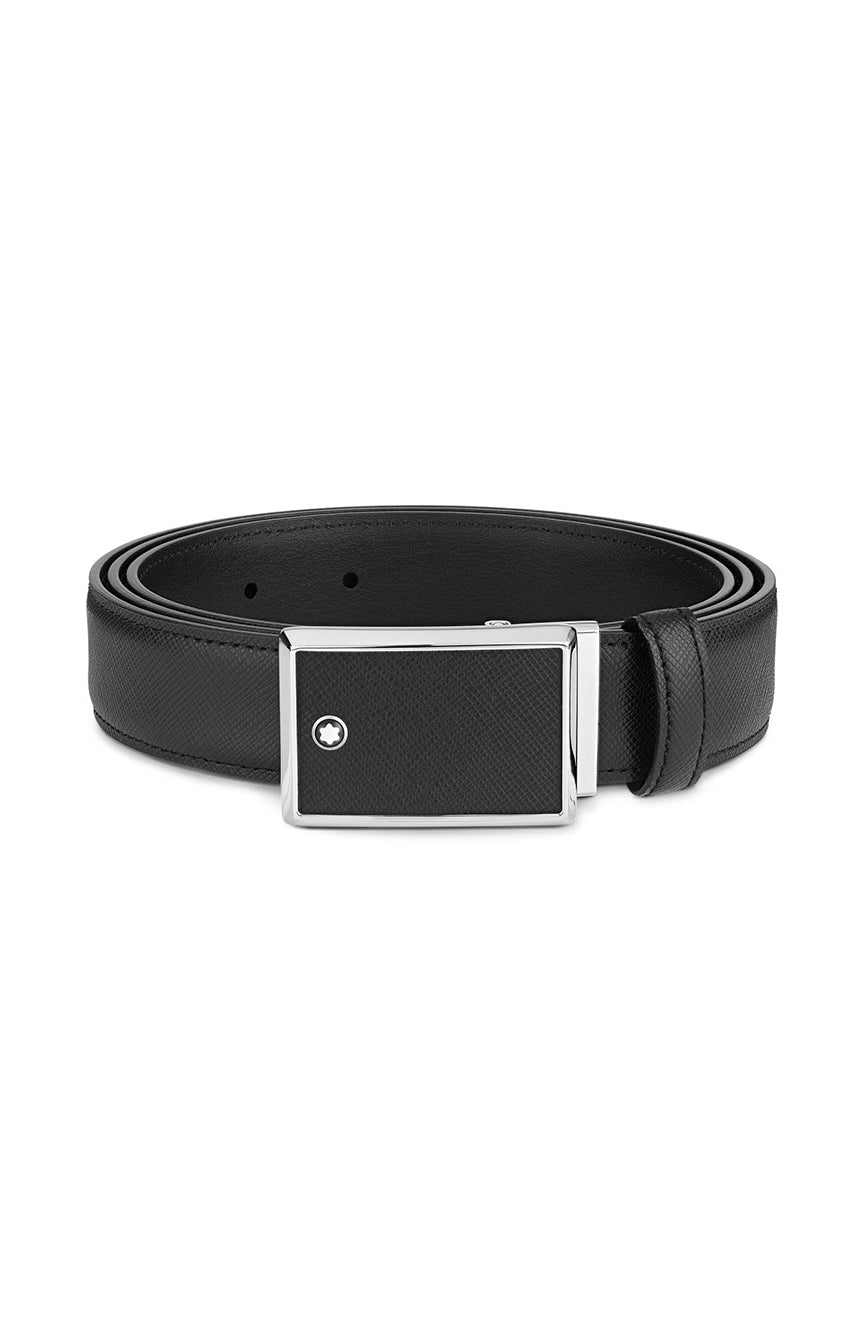 Montblanc Black 30 mm leather belt Safiano