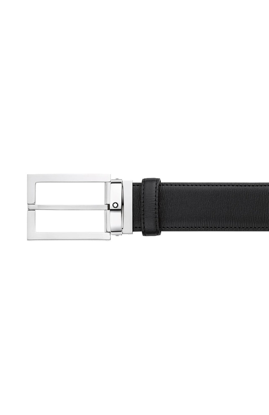 Montblanc Black 35 mm leather belt Rectangular