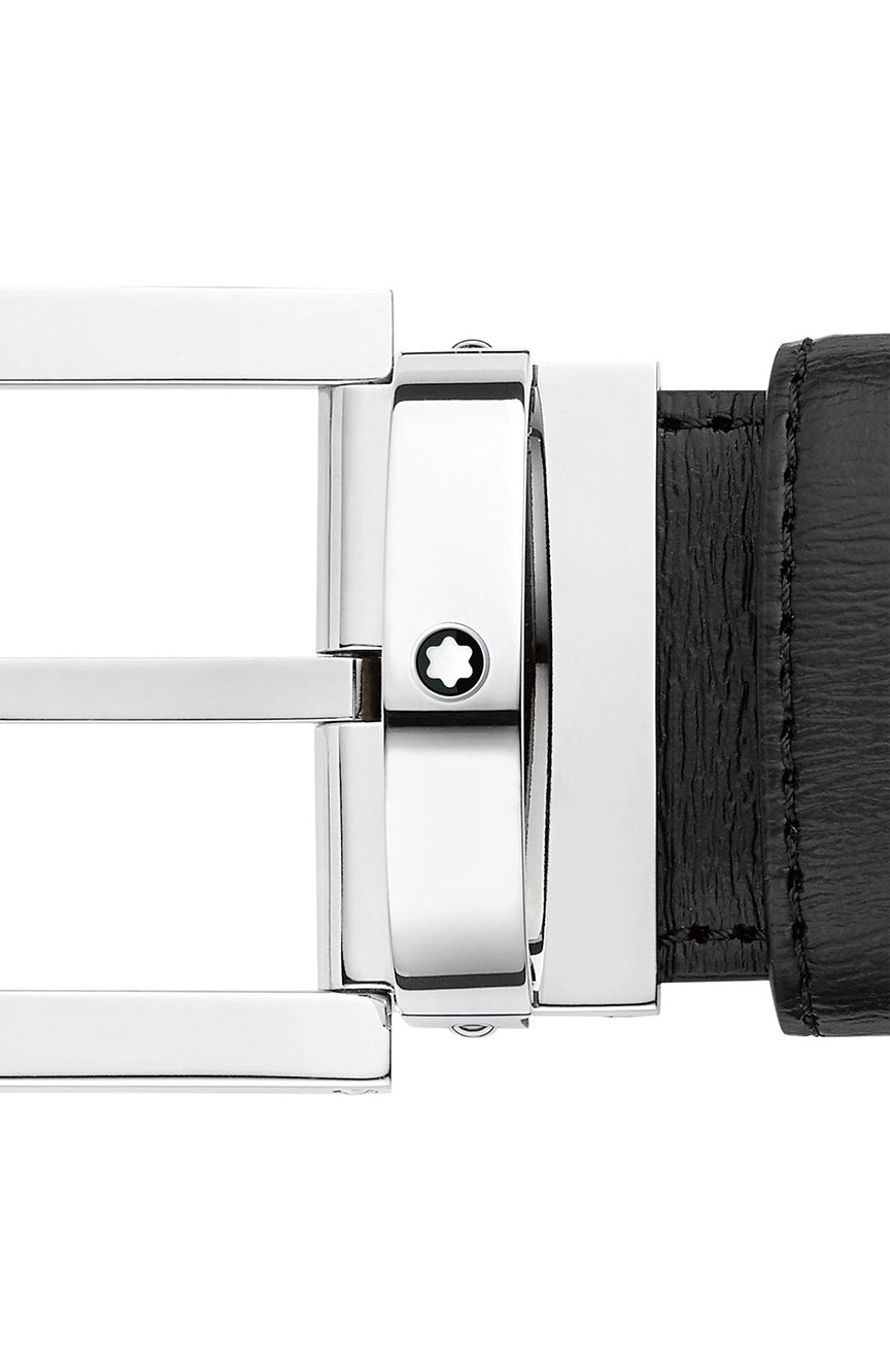 Montblanc Black 35 mm leather belt Rectangular