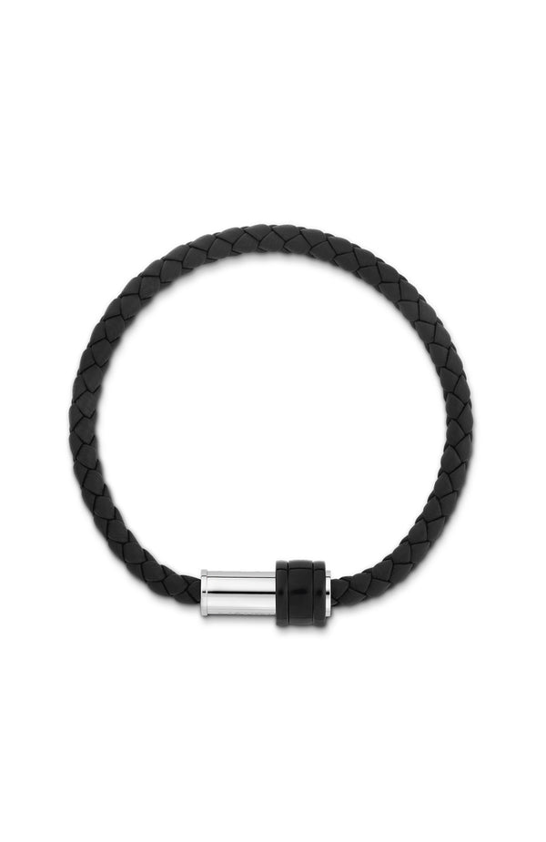 Montblanc Bracelet steel black leather PVD 63