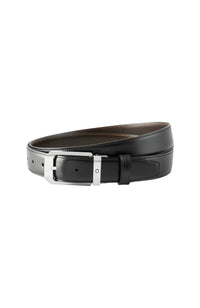 Montblanc Black/brown 30 mm reversible leather belt Steel
