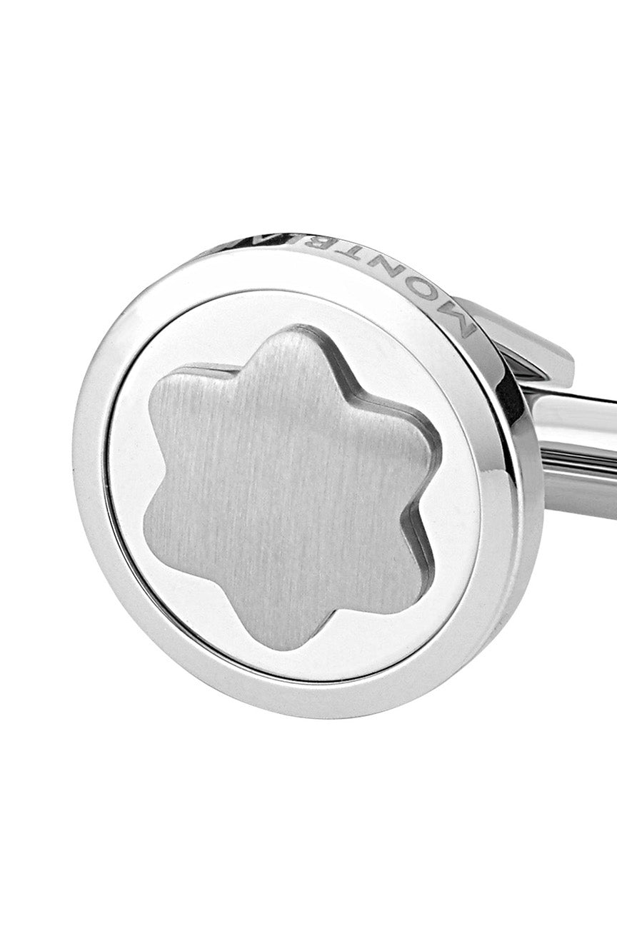 Montblanc Cufflinks round steel snowcap emblem
