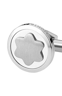 Montblanc Cufflinks round steel snowcap emblem