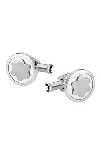 Montblanc Cufflinks round steel snowcap emblem