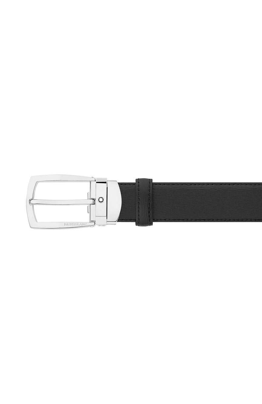 Montblanc Black 30 mm leather belt Trapeze