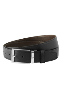 Montblanc Black/brown 35 mm reversible leather belt Trapeze