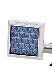 Montblanc Cufflinks Meisterstuck Square Blue Patterned inlay steel