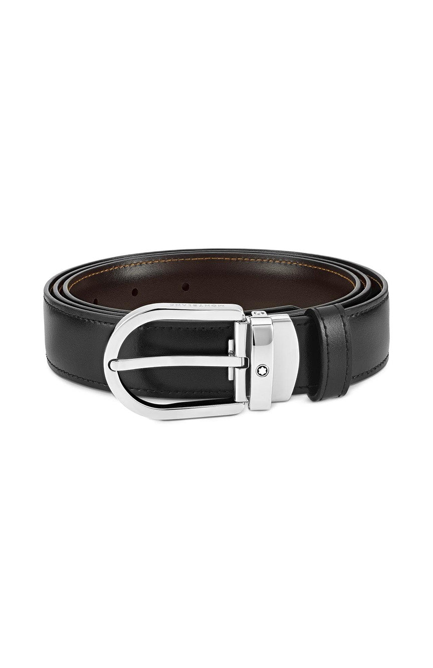 Montblanc Horseshoe buckle black/brown 30 mm reversible leather