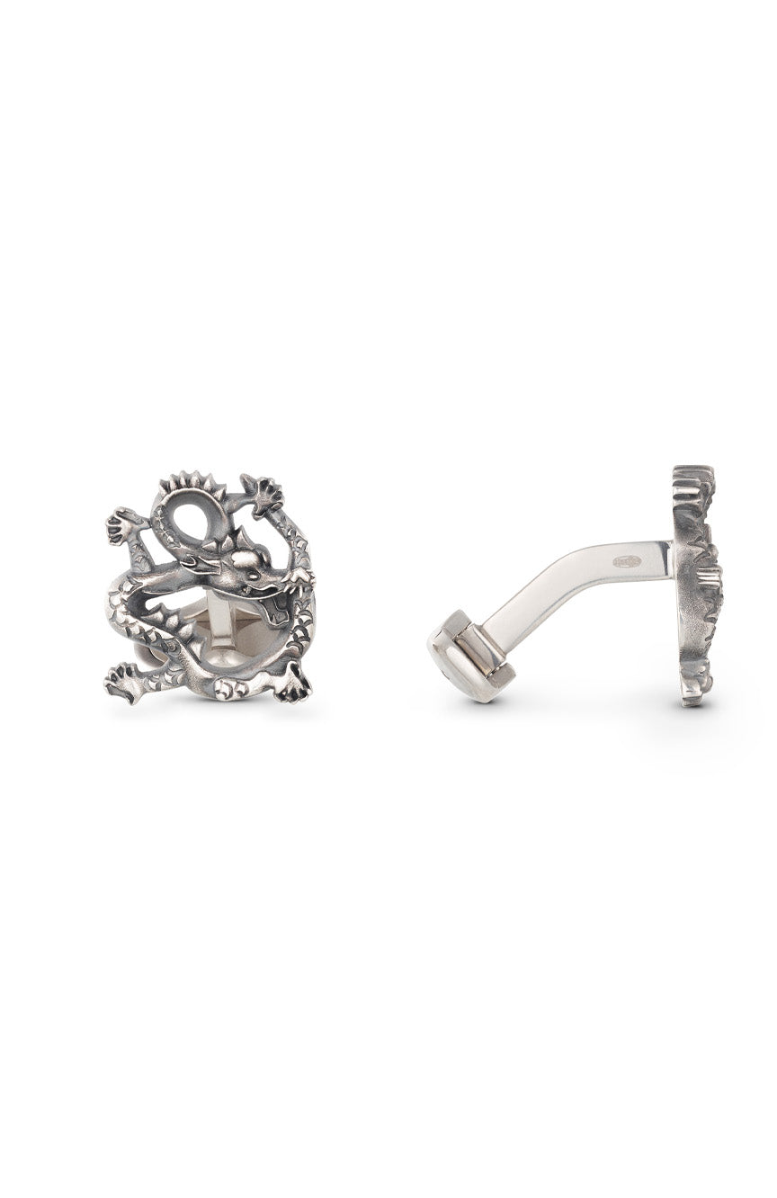 Montblanc Cufflinks Zodiac Dragon Silver