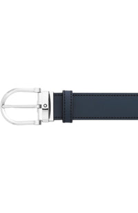 Montblanc Horseshoe buckle black/blue 35 mm reversible leather belt