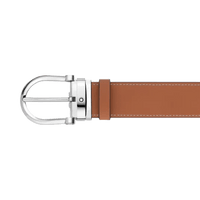 Montblanc Horseshoe buckle green/tan 35 mm reversible leather belt