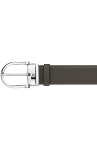 حزام جلدي قابل للعكس من Montblanc Horseshoe بألوان دخانية/بنية مقاس 35 مم