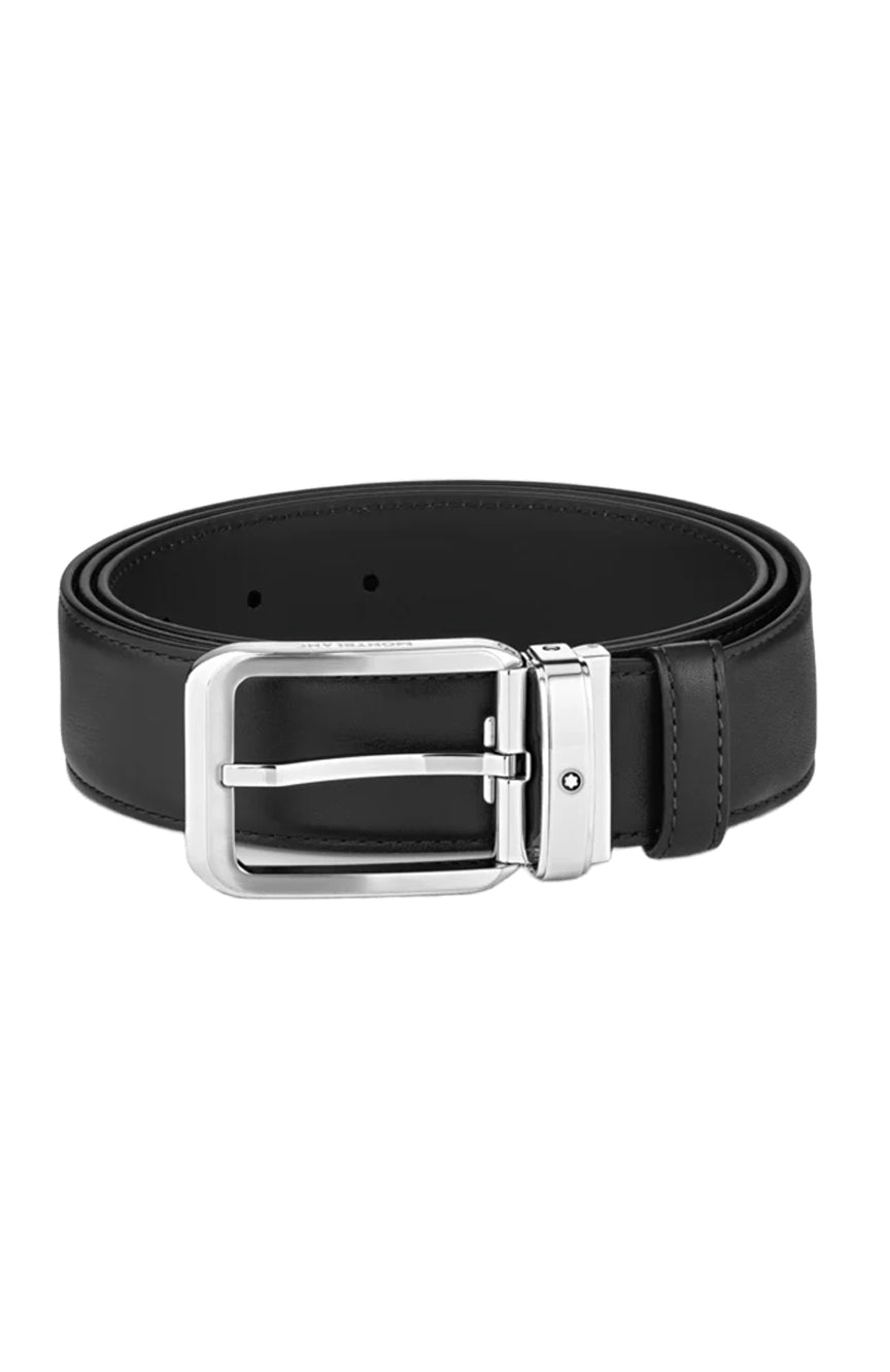Montblanc Black 35 mm leather belt