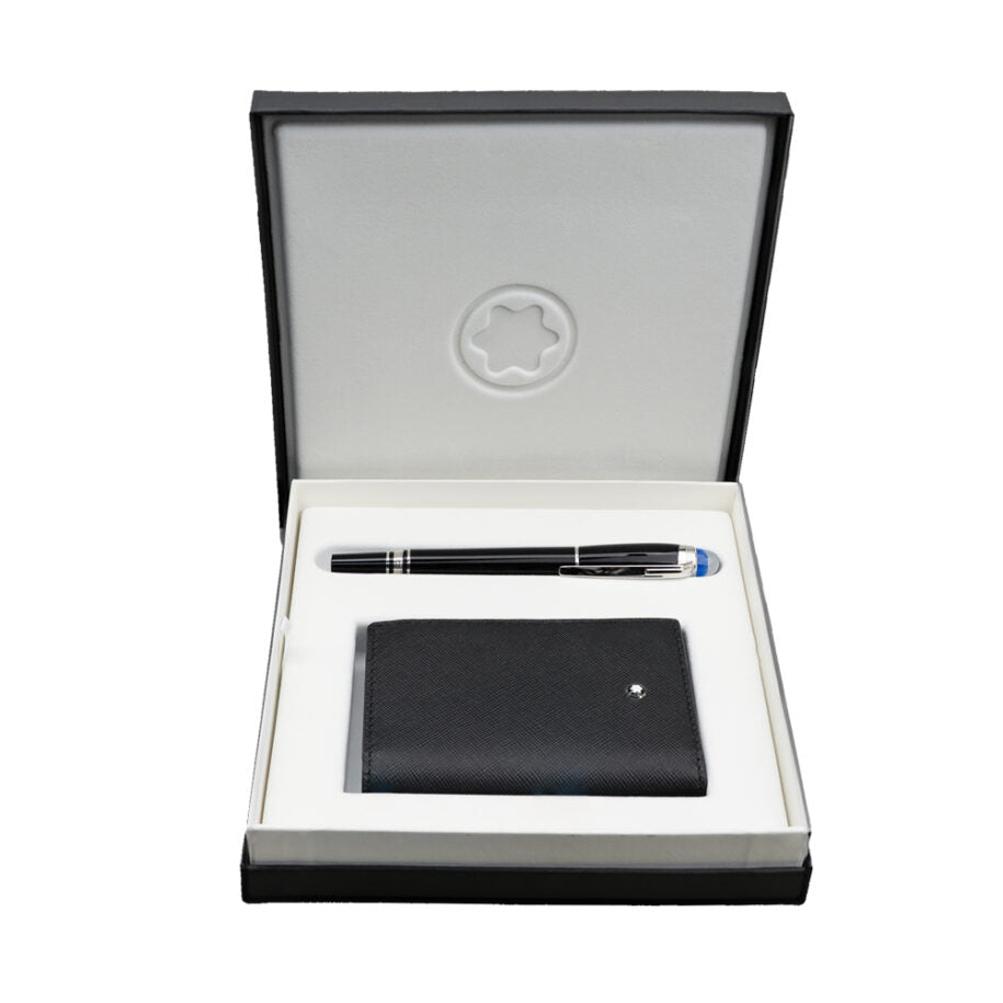 Montblanc Set with Starwalker Fine Liner Pen and Montblanc Sartorial business card holder