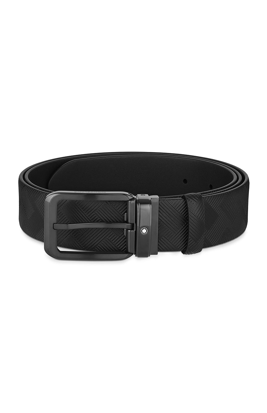 Montblanc Black 35 mm reversible leather belt