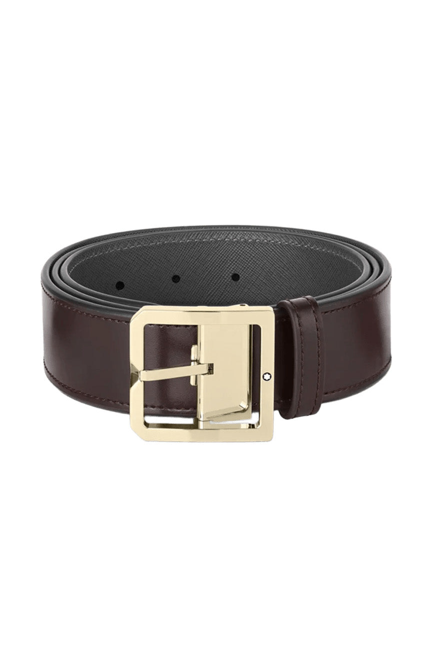 Montblanc Dark Brown/Grey 40 mm reversible leather belt