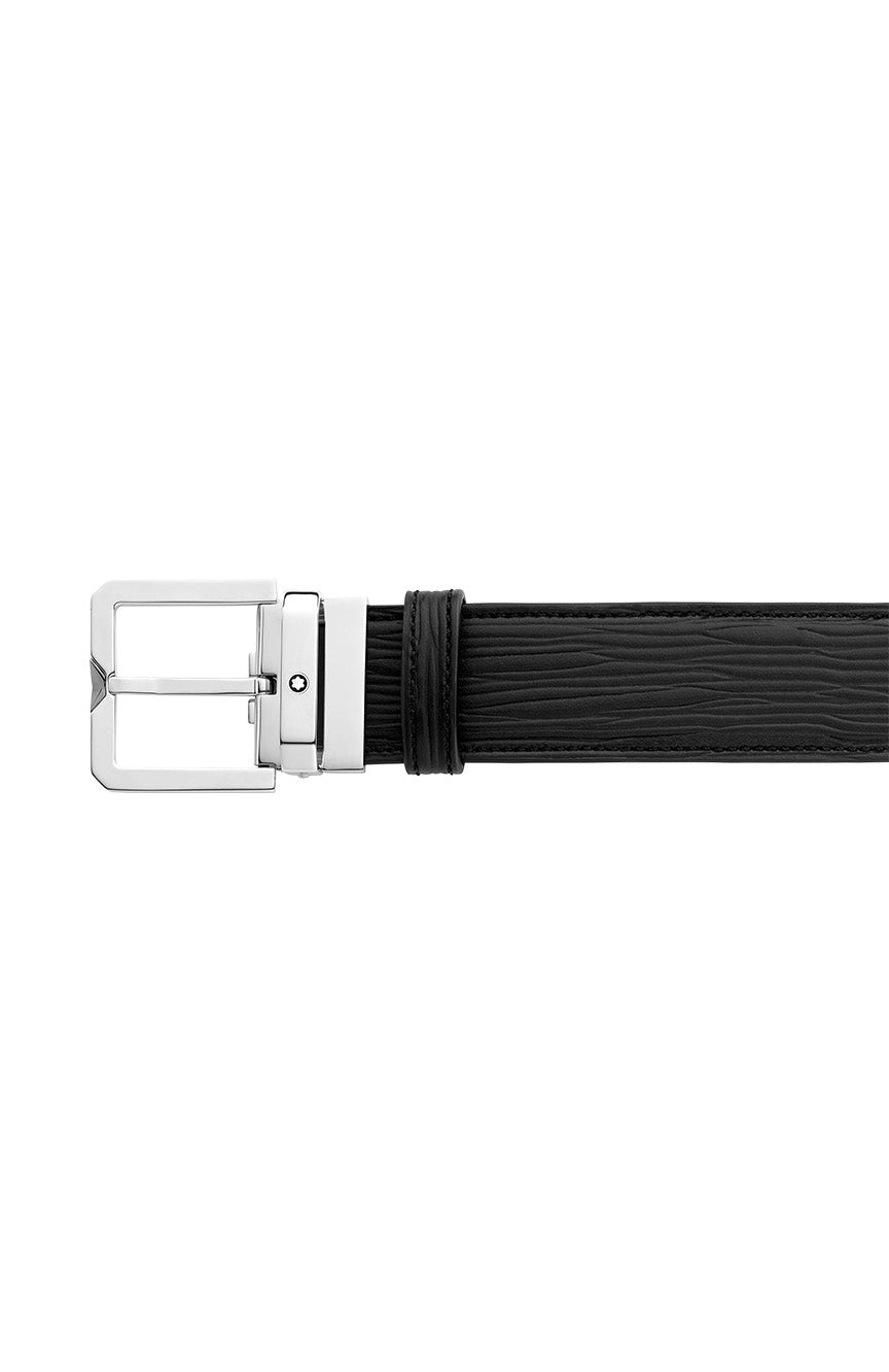 Montblanc Black 35 mm leather belt Square