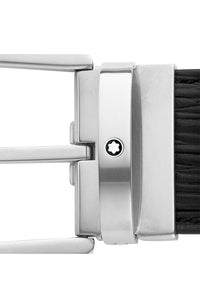 Montblanc Horseshoe buckle printed black 40 mm leather belt