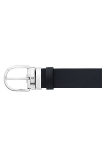 Montblanc Horseshoe buckle printed black/mosto 35 mm reversible leather belt