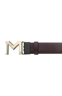 Montblanc buckle brown/gray 35 mm reversible leather belt