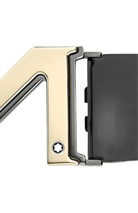 Montblanc buckle brown/gray 35 mm reversible leather belt