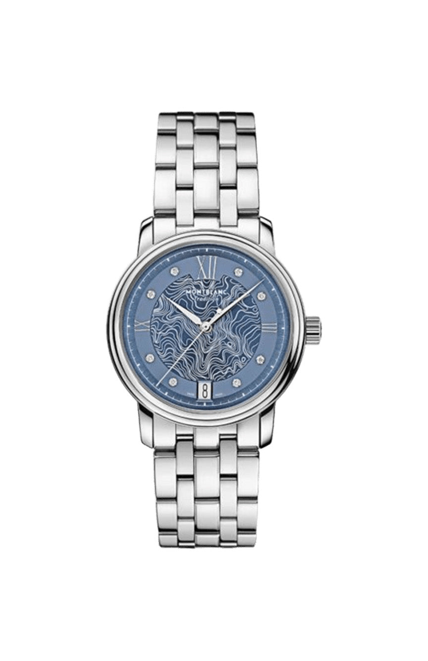 Montblanc Ladies Tradition Automatic Date Watch Blue Dial
