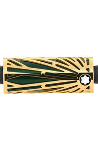 Montblanc Bracelet Meisterstruck Origins Green Steel, Leather Yellow Steel Black Calf Leather