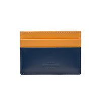 Ettinger Bridle Hide Flat Credit Card Case Petrol Blue/London Tan