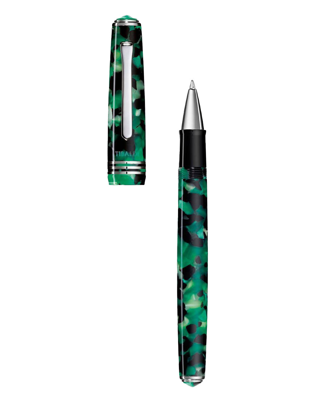 Tibaldi Emerald Green  Resin Rollerball Pen With Palladium Trim