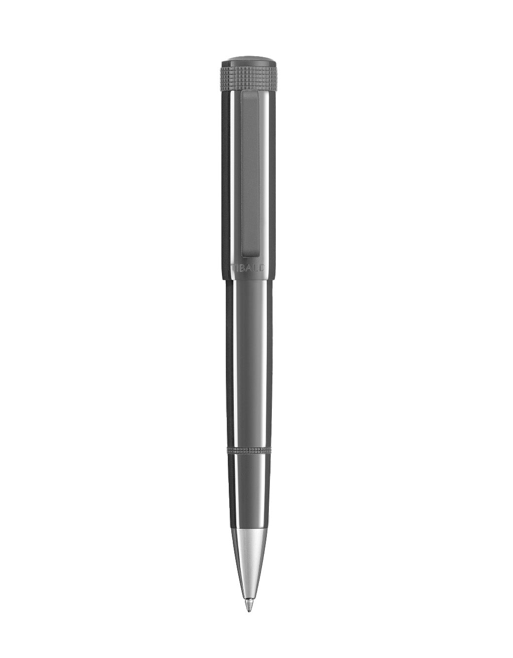 Tibaldi Grey Dèlavè Resin Ballpoint Pen With Rubber Clip