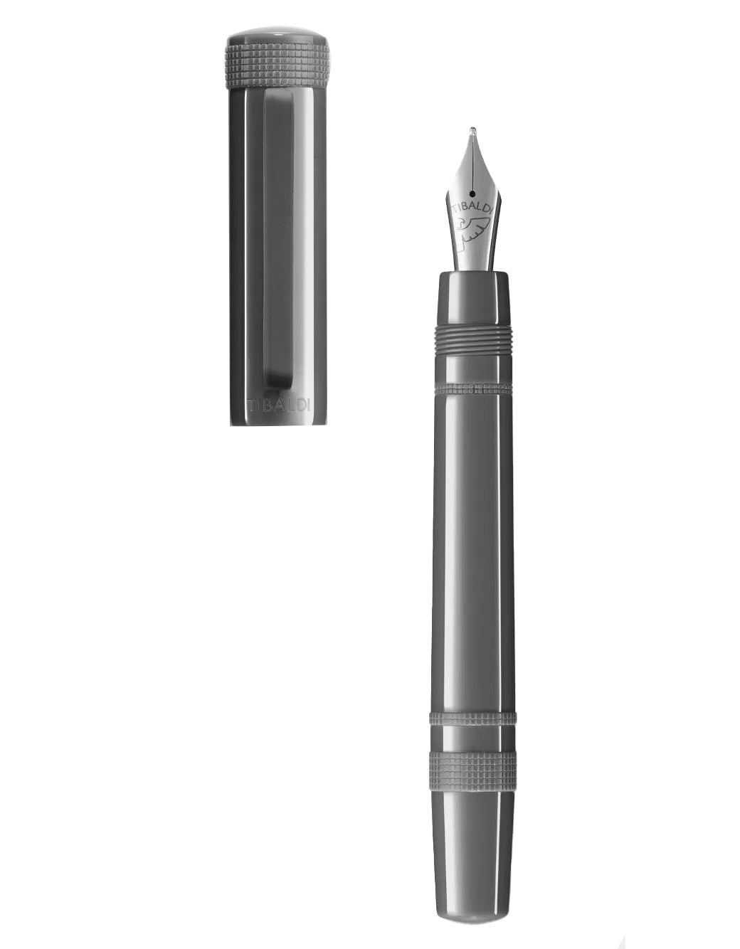 Tibaldi Grey Dèlavè Resin Fountain Pen With Rubber Clip