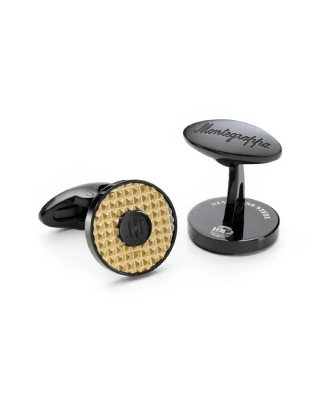 Montegrappa Clou "Ambigram" Cufflinks, IP Black & IP Yellow Gold