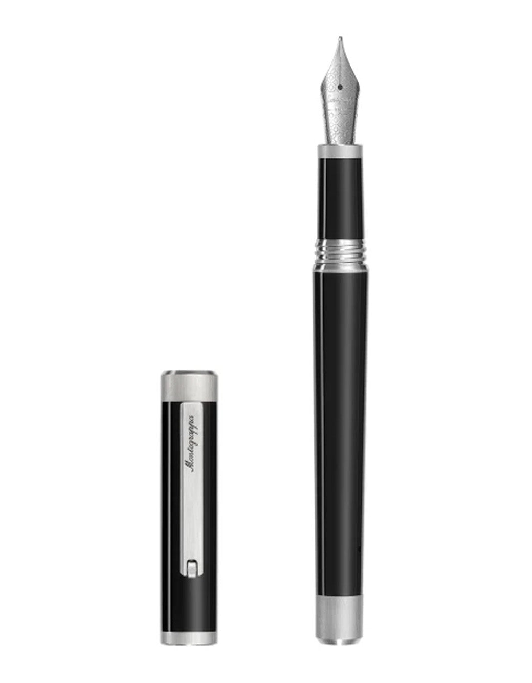 Montegrappa Zero Fountain Pen, Palladium IP, Medium, Steel Nib