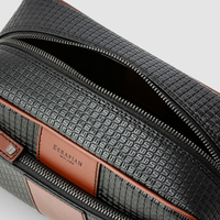 Serapian Wash Bag Stepan 72 Black/Cuoio
