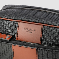 Serapian Wash Bag Stepan 72 Black/Cuoio