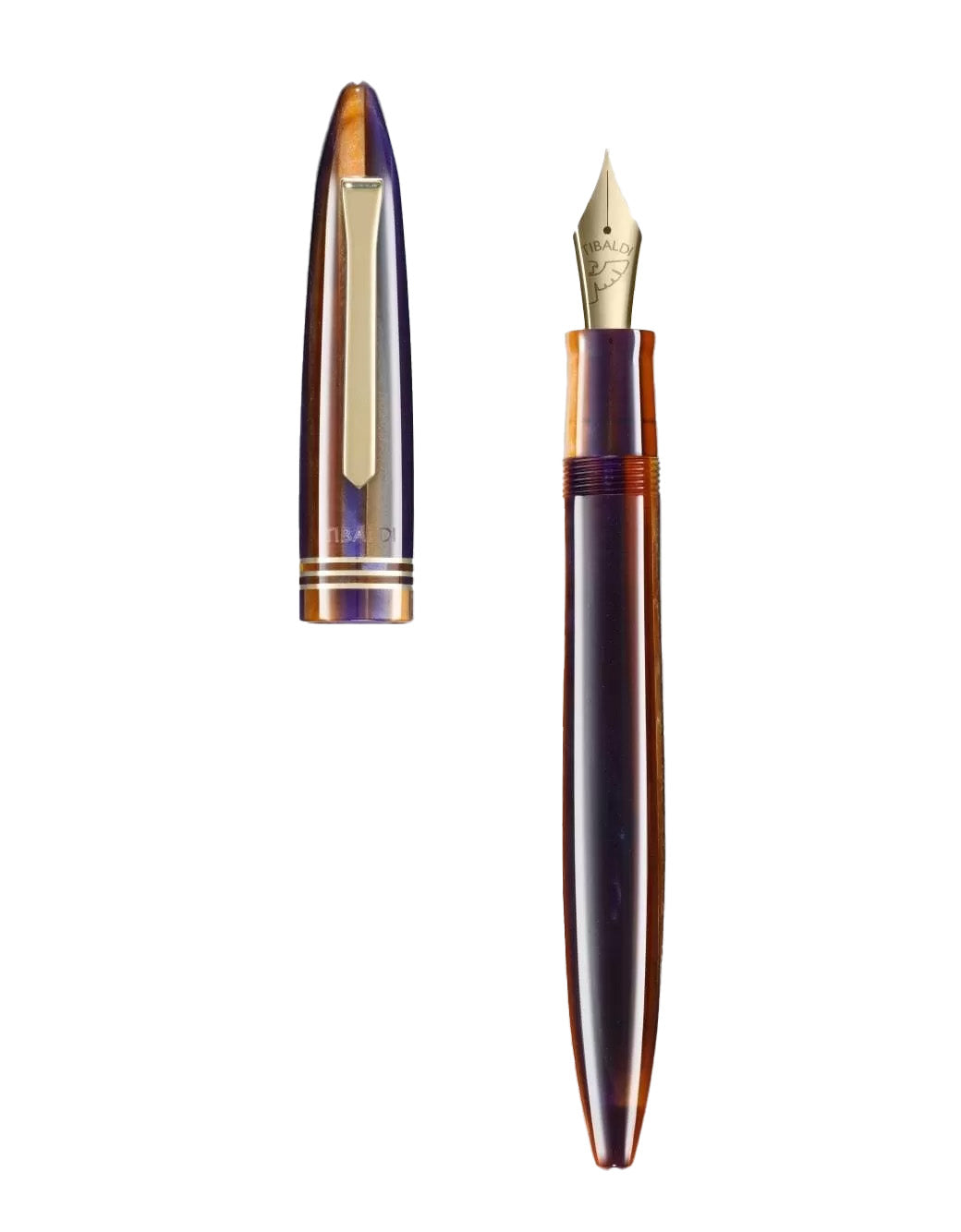 Tibaldi Seilan Purple Resin Fountain Pen With 18K Gold Trim Extra Fine