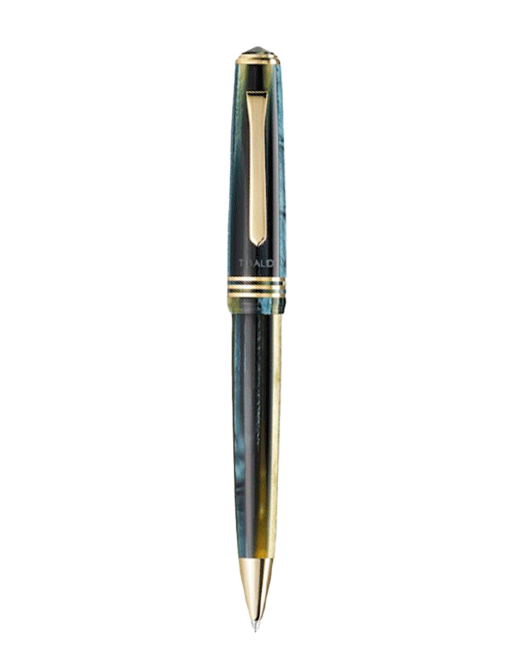 Tibaldi Retro Zest Resin Ballpoint Pen With 18K Gold Trim