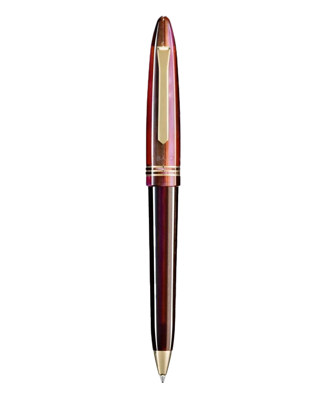 Tibaldi Zany Brown Resin Ballpen 18K Gold Trim