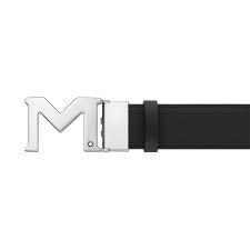 Montblanc Medium buckle black 35 mm reversible leather belt