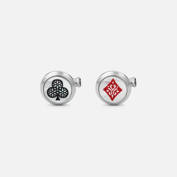 Montblanc Meisterstuck Tribute to the Book Around the World in 80 Days Ace of Club and Ace of Diamond Cufflinks