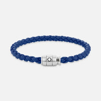 Montblanc Bracelet Steel 3 rings closing and Blue leather
