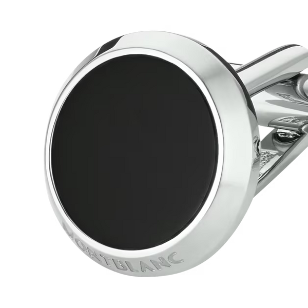 Montblanc Cufflinks, Stainless Steel, Black Onyx