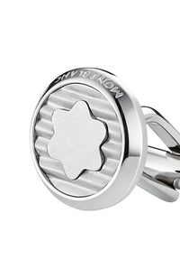 Montblanc Cufflinks round steel corrugated