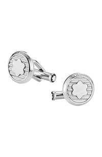 Montblanc Cufflinks round steel corrugated
