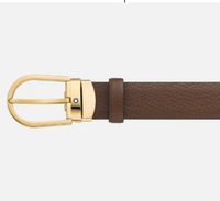 Montblanc Horseshoe buckle brown 30 mm leather belt