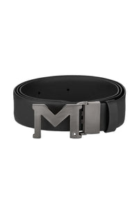Montblanc buckle black 35 mm leather belt